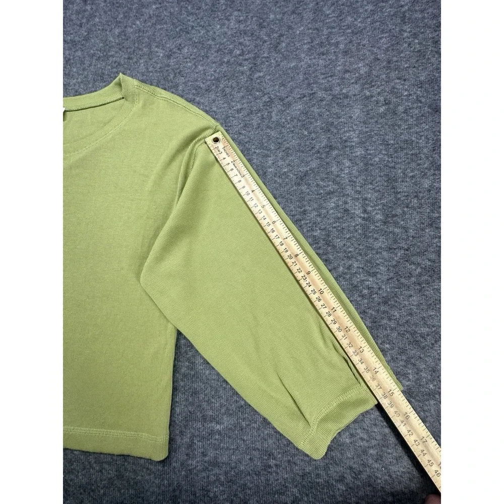 Aritzia‎ Wilfred Women Gabie Long Sleeve Tshirt Lime Green Size M
